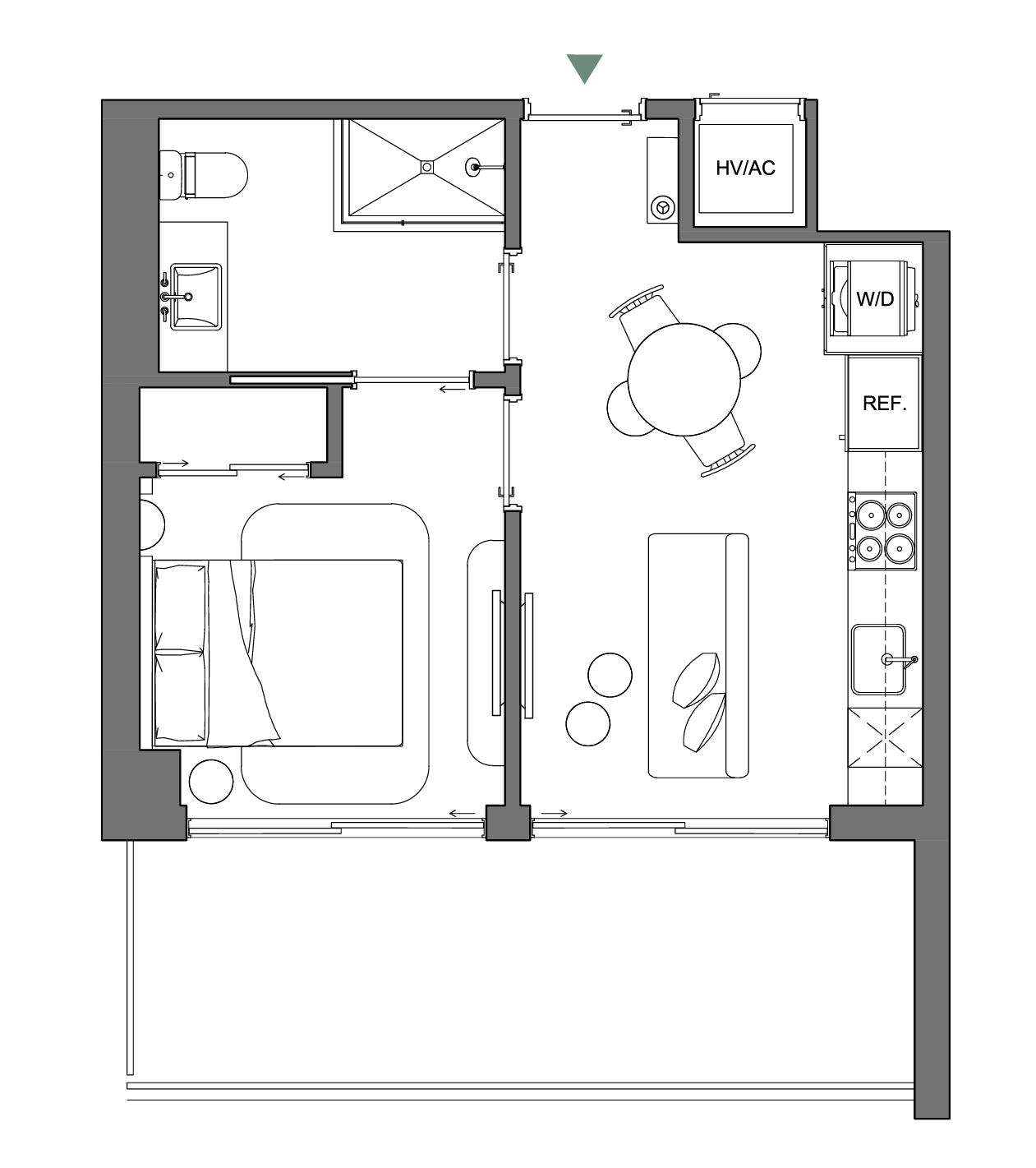Residence 04 (Levels 4–12) floor plan