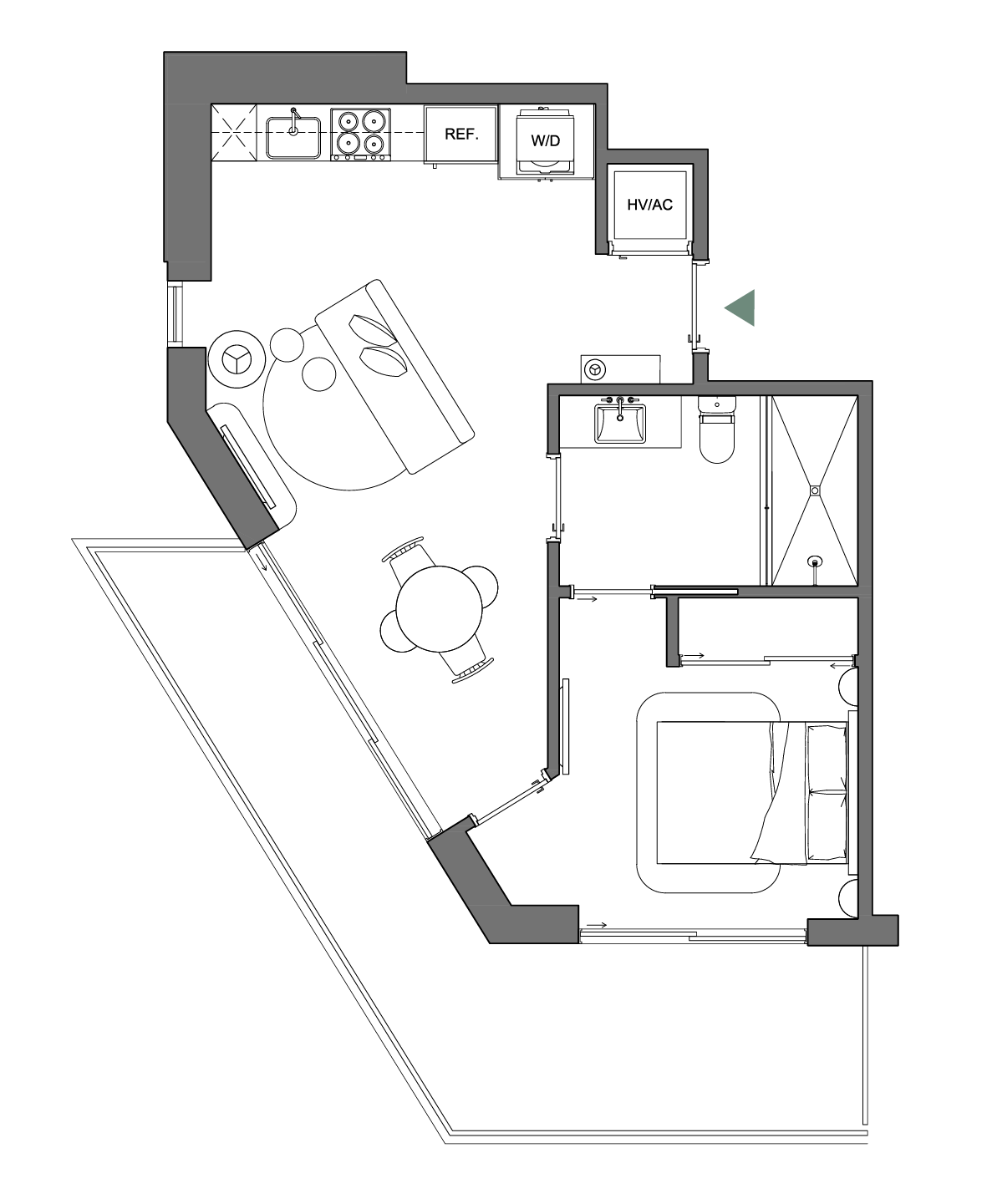 Residence 12 (Levels 4–12) floor plan