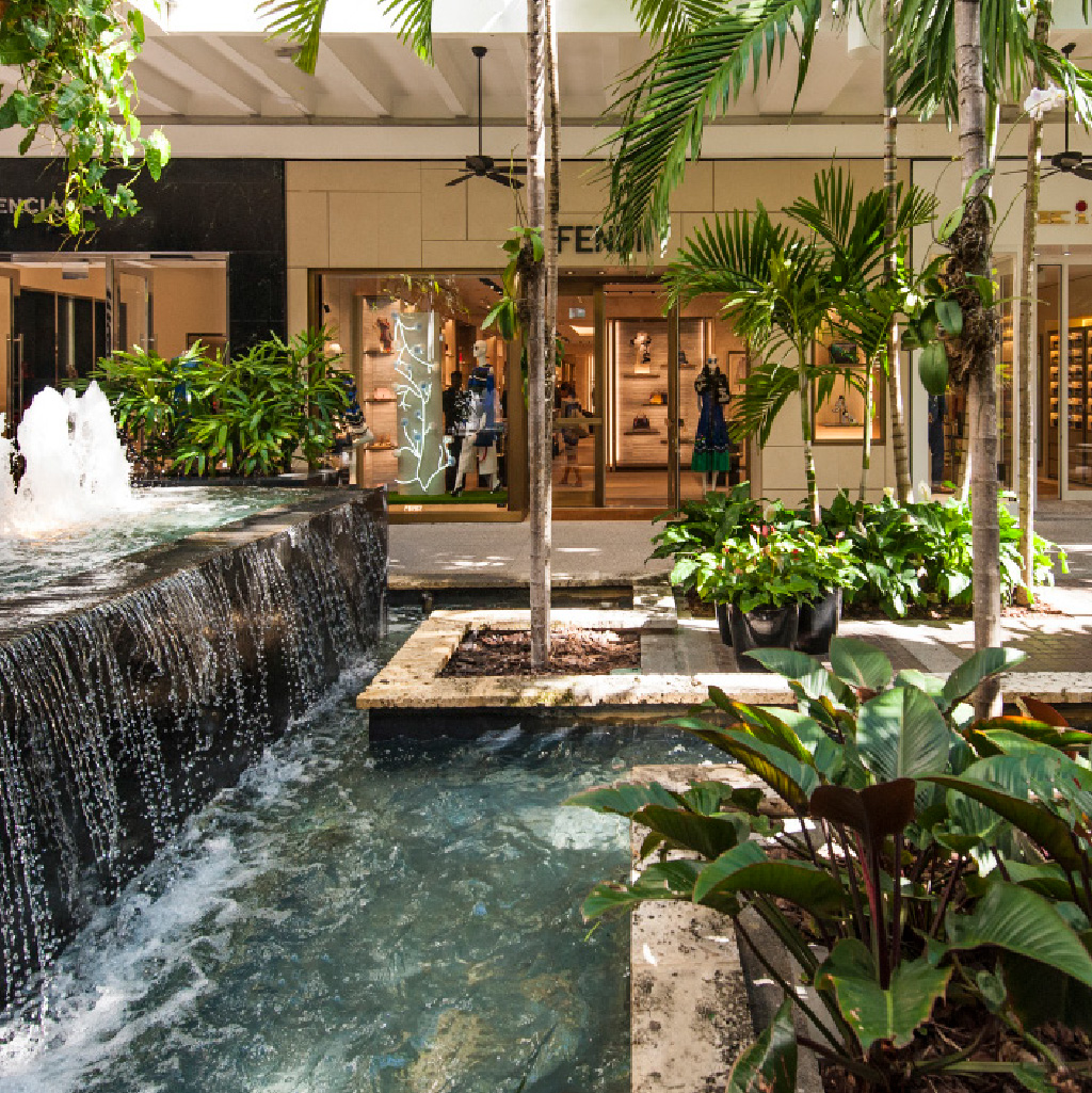 water feature in a shopping mall